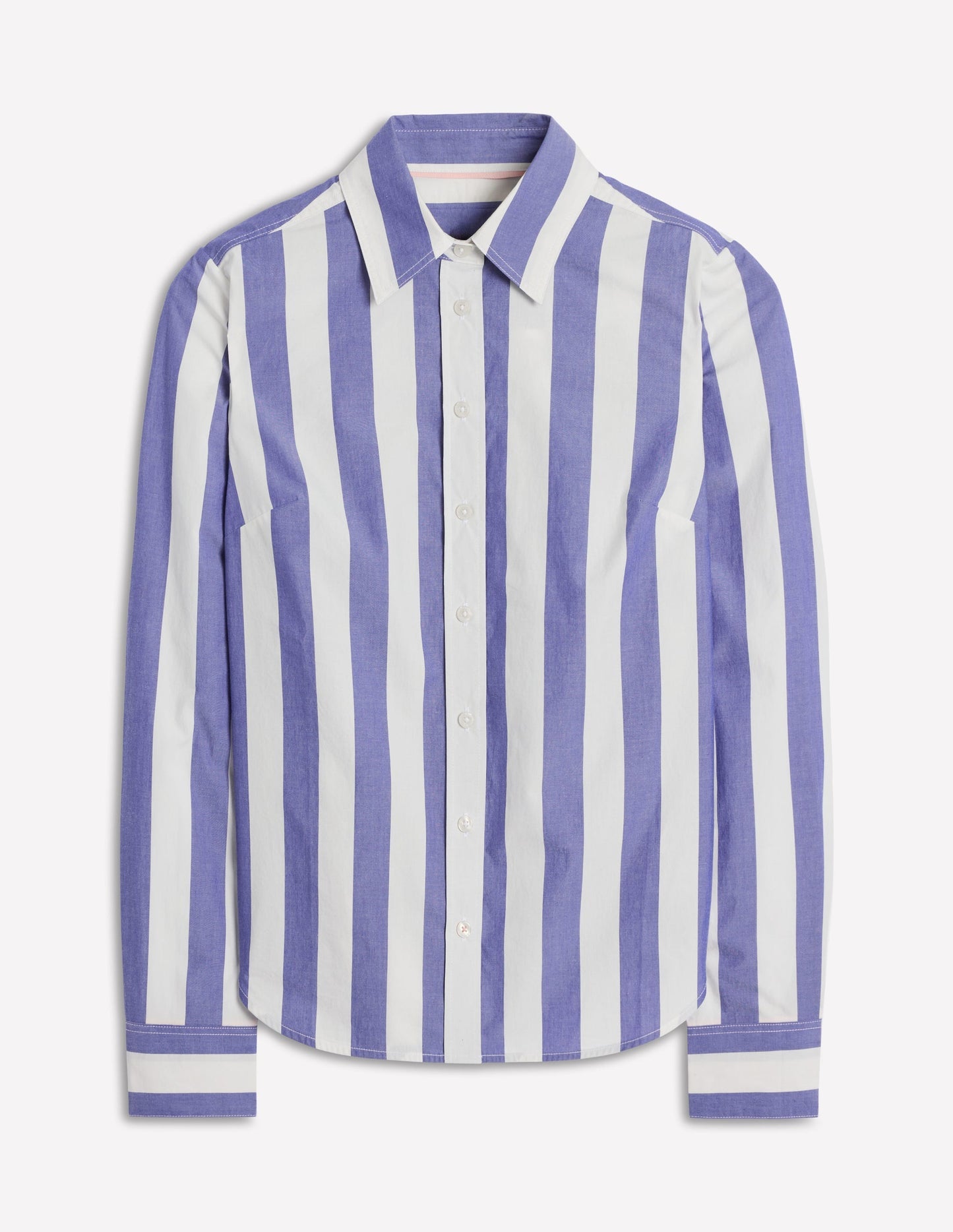 Boden Sienna Cotton Shirt - Bright Blue and Ivory Stripe