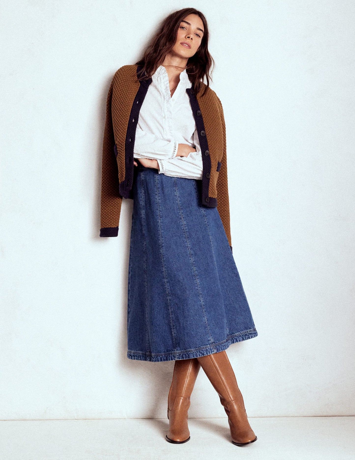 Boden Libby Knitted Jacket - Camel