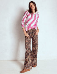 Boden Olivia Long Sleeve Breton - Pink Peony Stripe