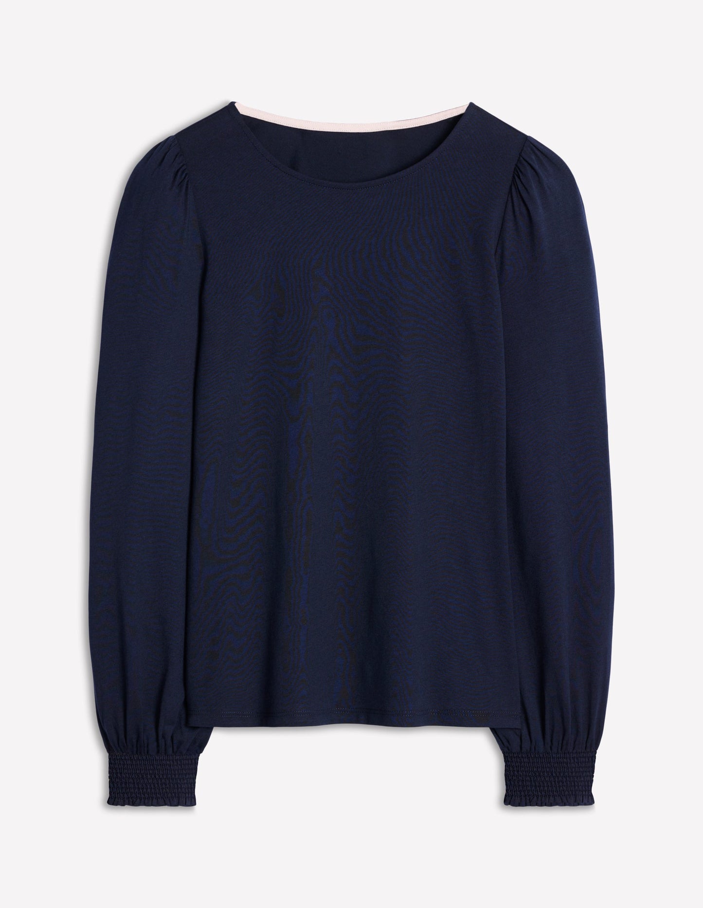 Boden Smocked Cuff Supersoft Top - Navy
