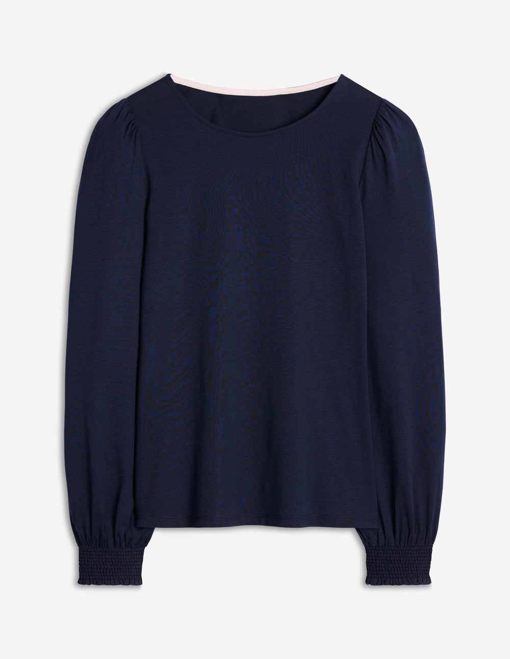 Boden Smocked Cuff Supersoft Top - Navy