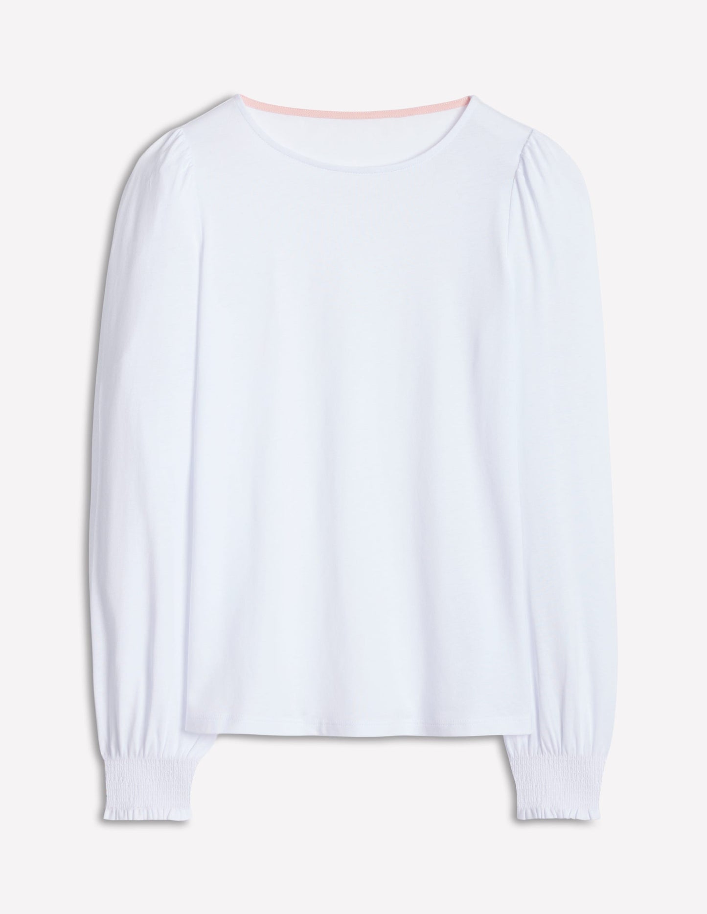 Boden Smocked Cuff Supersoft Top - White