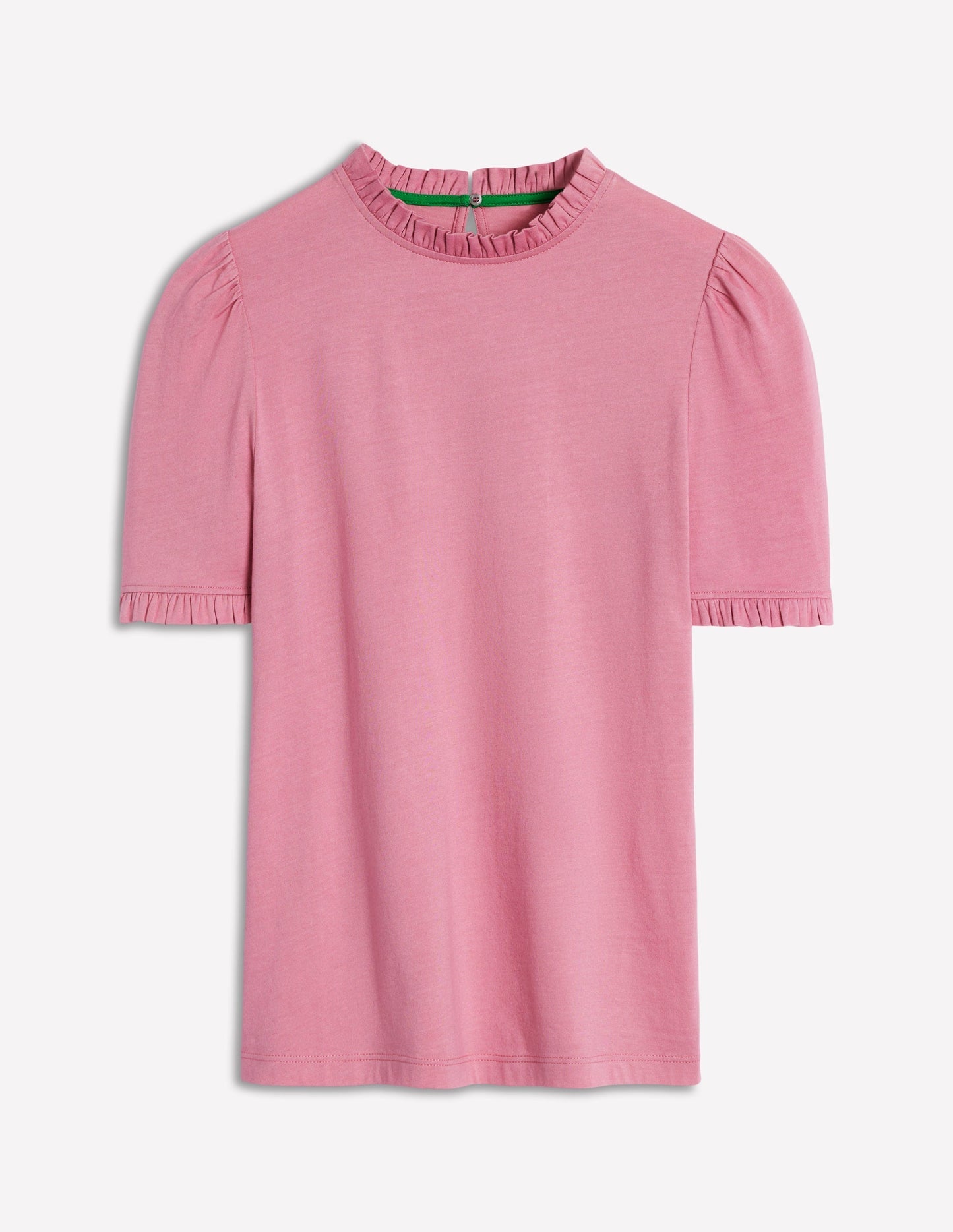 Boden Supersoft Frill Detail T-shirt - Formica Pink