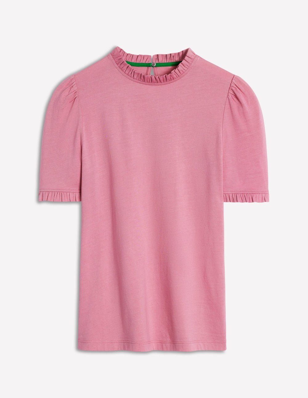 Boden Supersoft Frill Detail T-shirt - Formica Pink