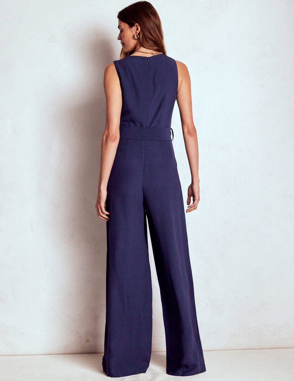 Boden Gwen Slash Neck Jumpsuit - Navy