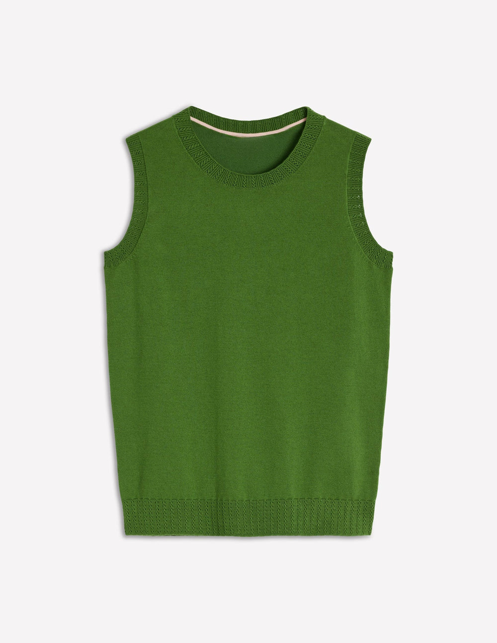 Boden Emilia Cotton Crew Neck Vest - Promenade Green