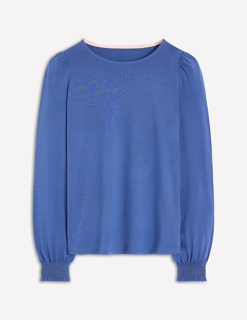 Boden Smocked Cuff Supersoft Top - Denim Blue