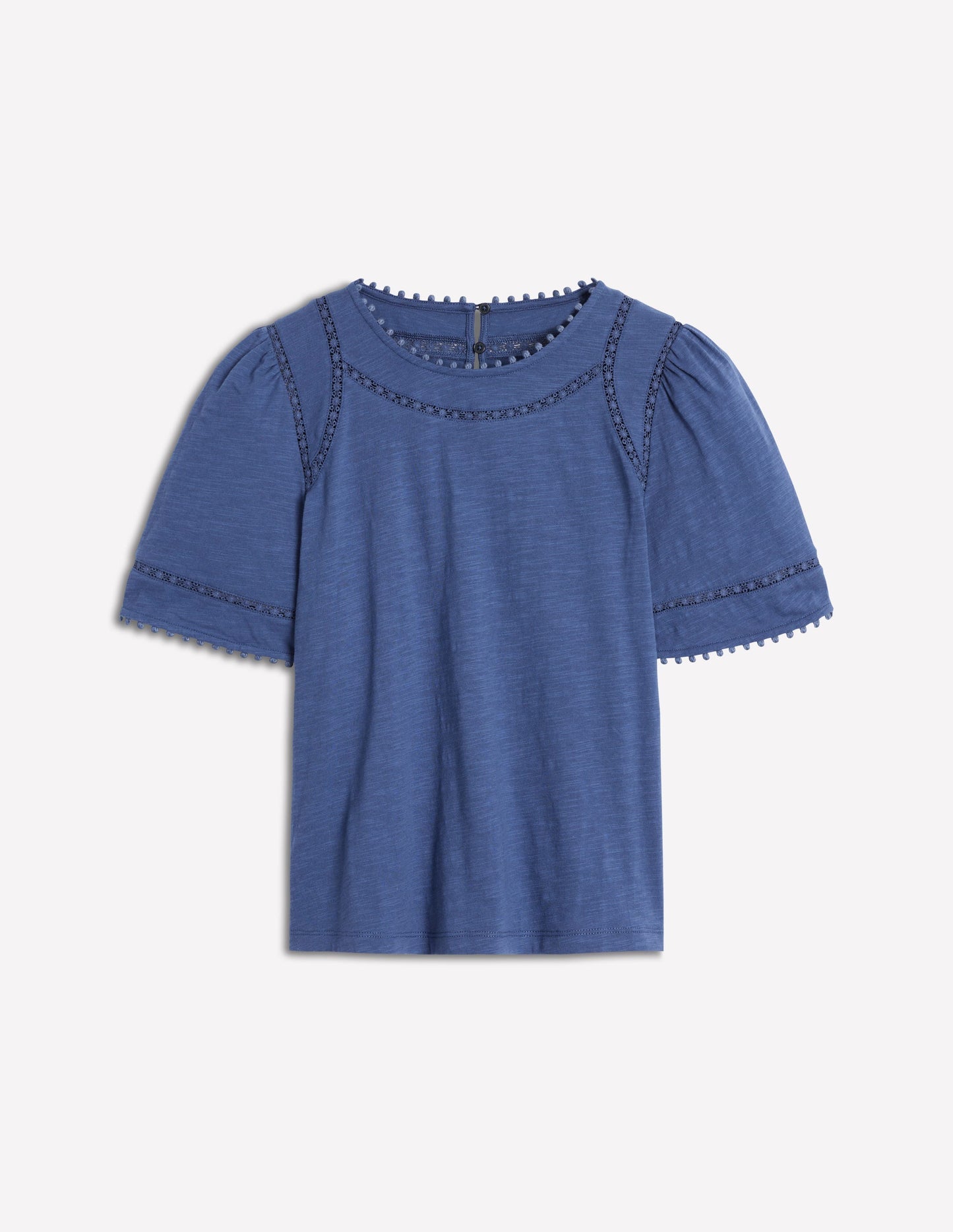 Boden Mila Lace Trim Top - Denim Blue