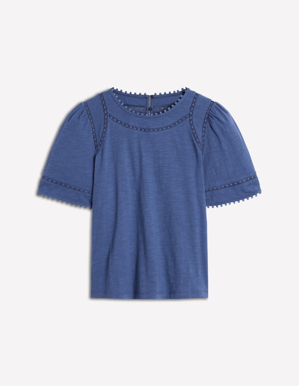 Boden Mila Lace Trim Top - Denim Blue