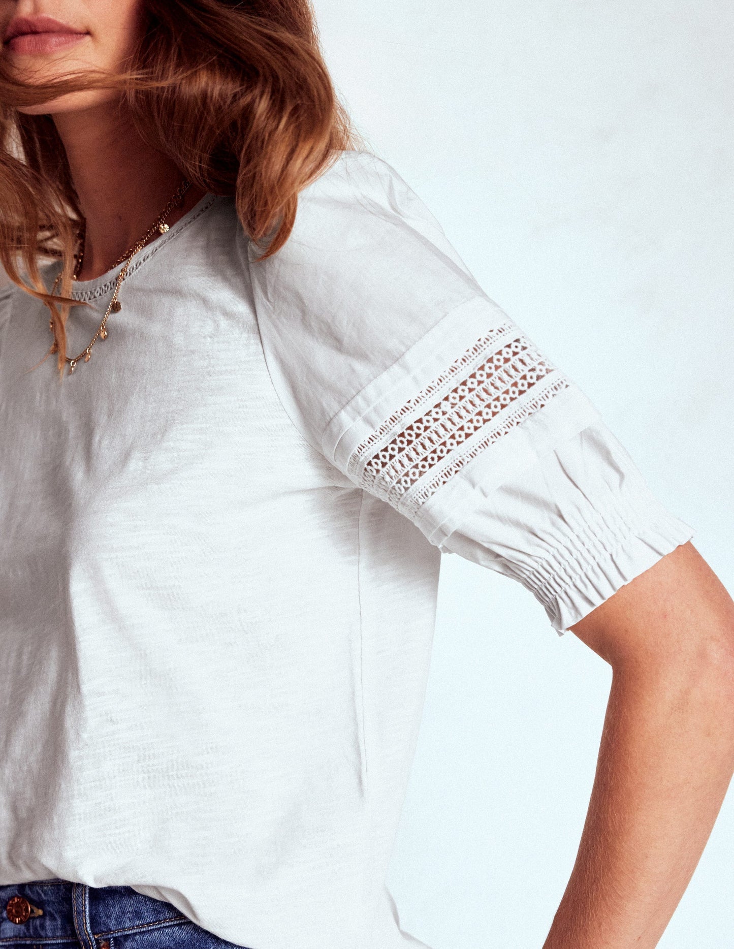 Boden Lottie Puff Sleeve Top - White