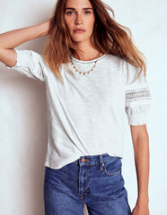 Boden Lottie Puff Sleeve Top - White