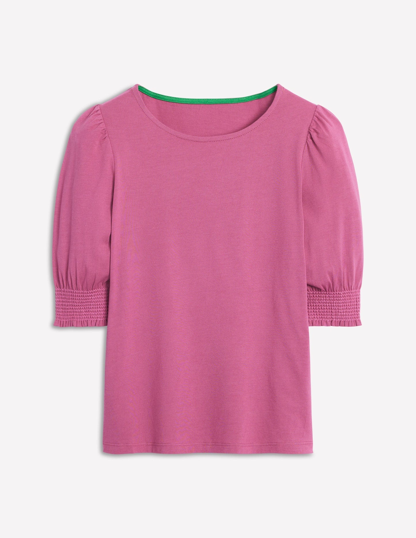 Boden Short Sleeve Smocked Cuff Top - Purple Damson