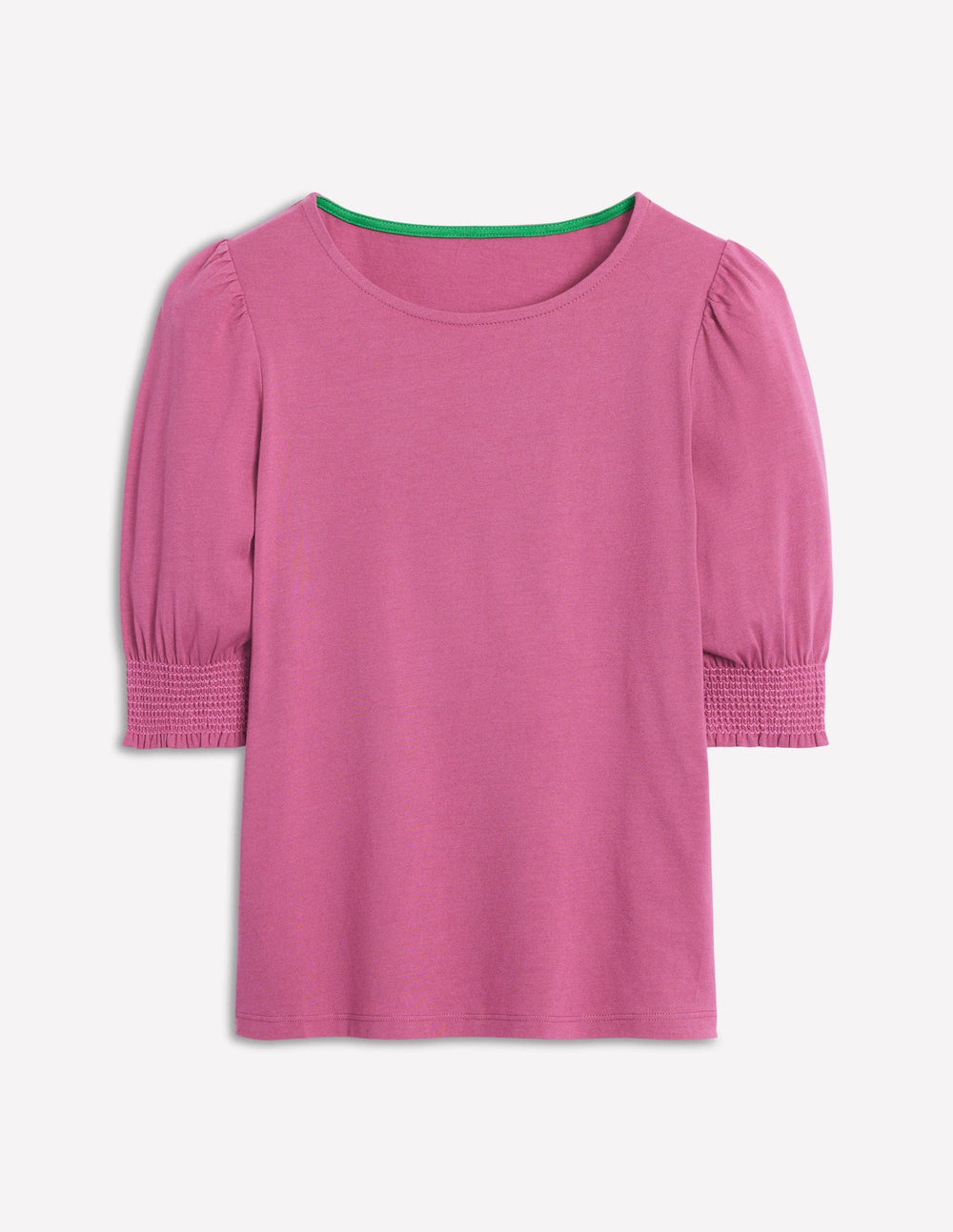 Boden Short Sleeve Smocked Cuff Top - Purple Damson