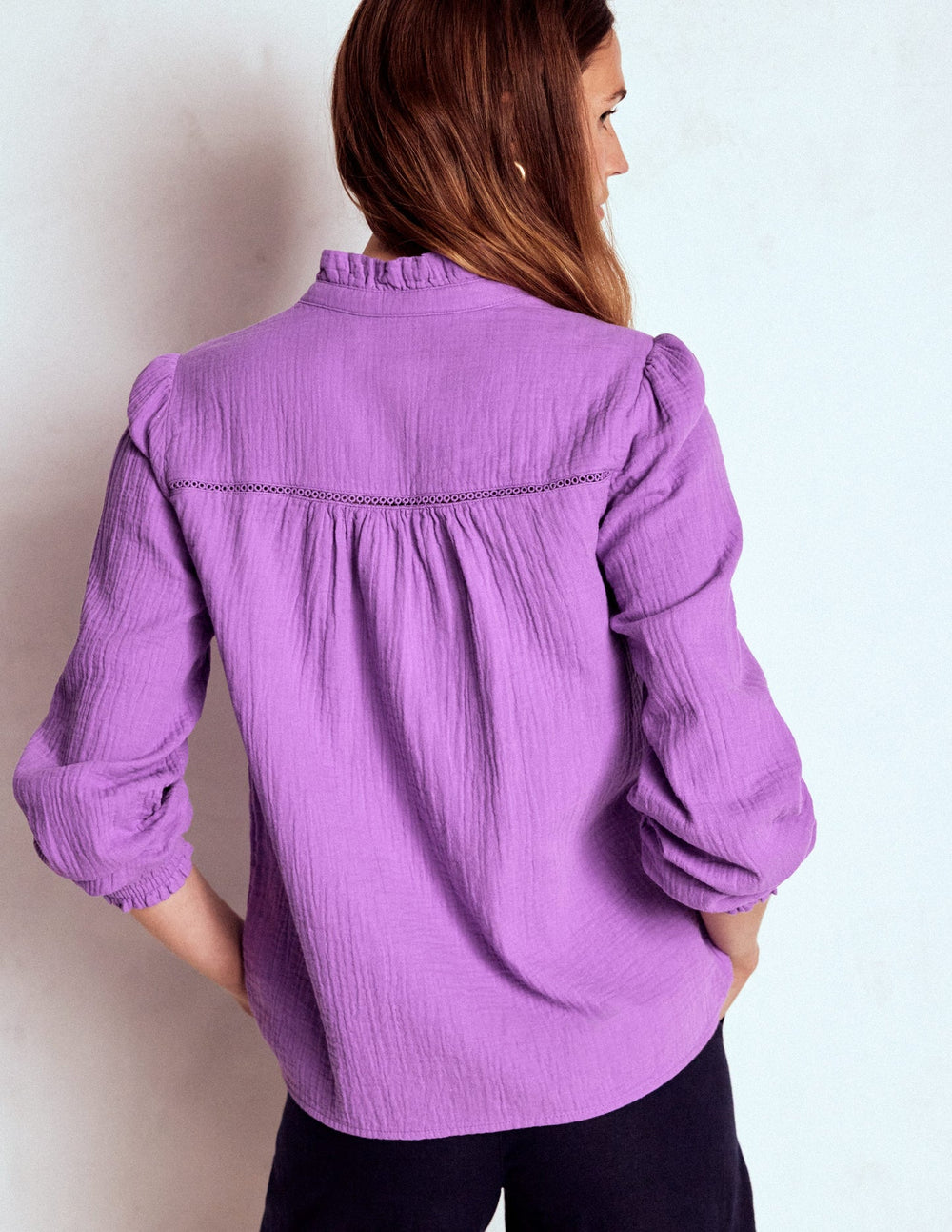 Boden Helena Double Cloth Top - Amethyst Purple