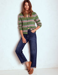 Boden Edie Fair Isle Cardigan - Green, Diamond