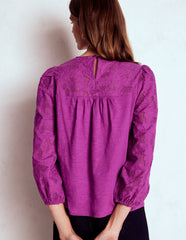 Boden May Broderie Top - Regal Purple
