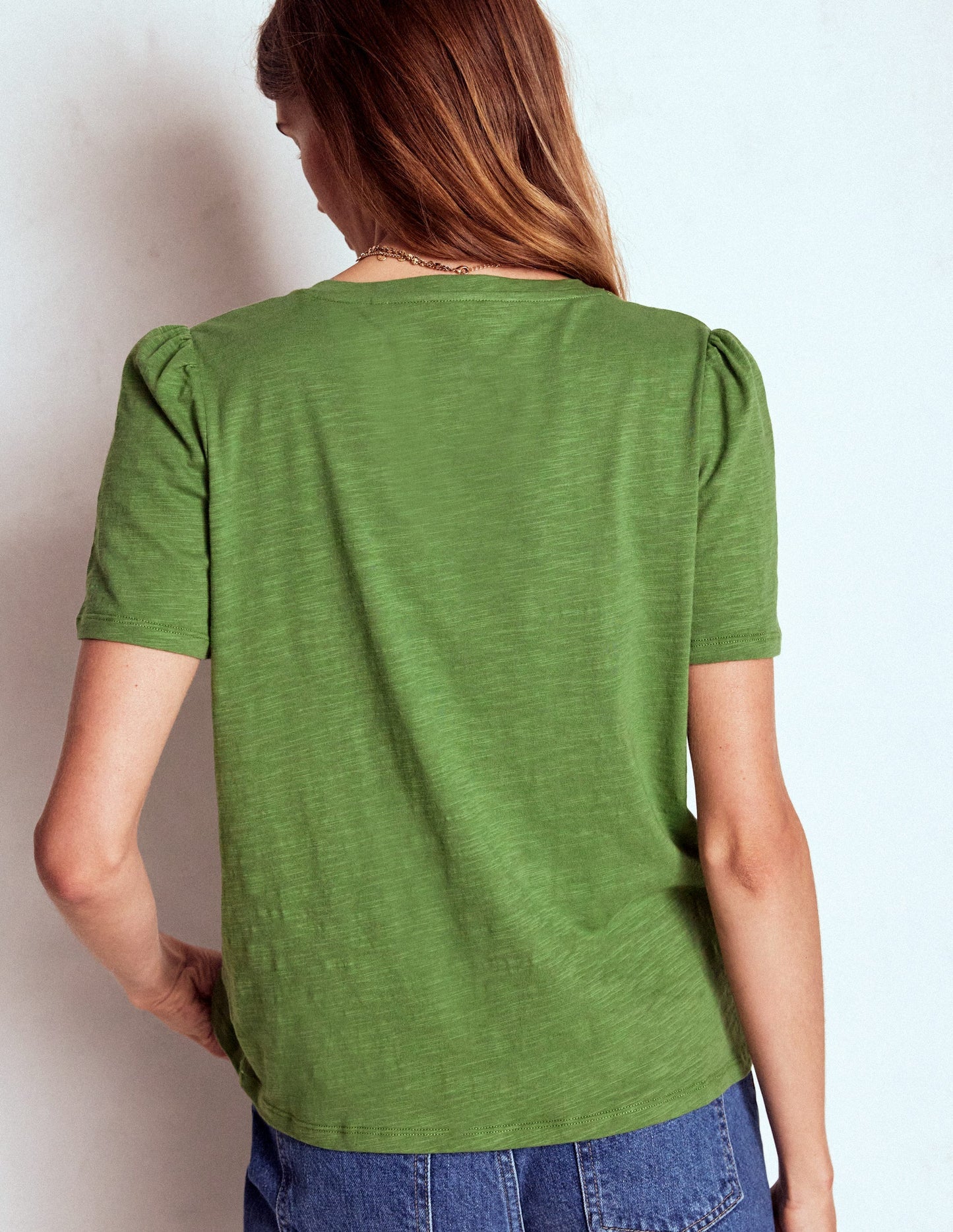 Boden Short Sleeve V Neck T-shirt - Safari Green