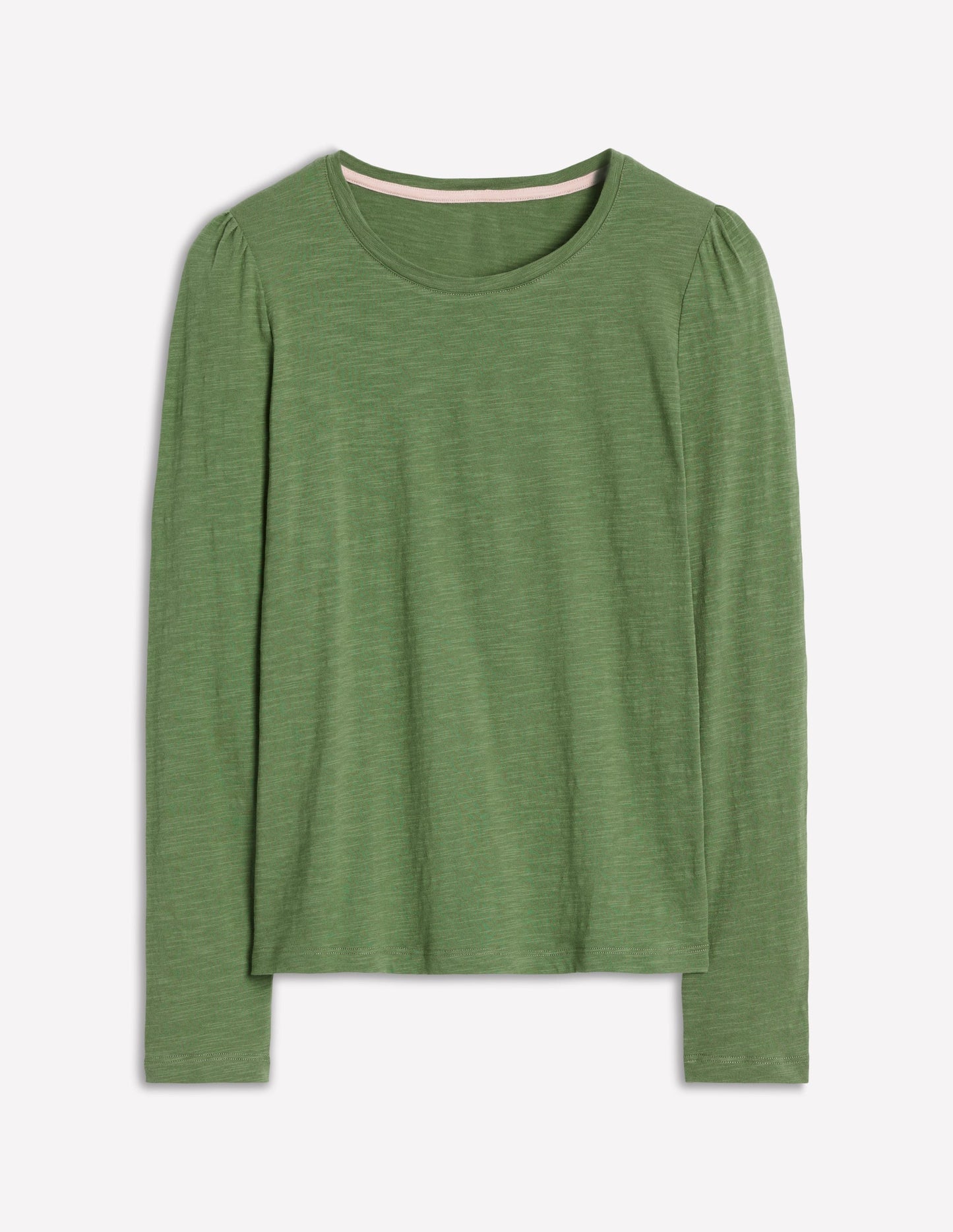 Boden Cotton Crew Long Sleeve Top - Safari Green