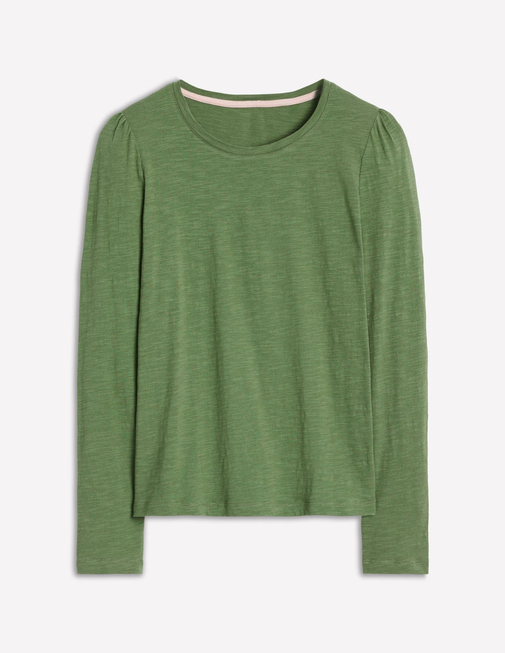 Boden Cotton Crew Long Sleeve Top - Safari Green