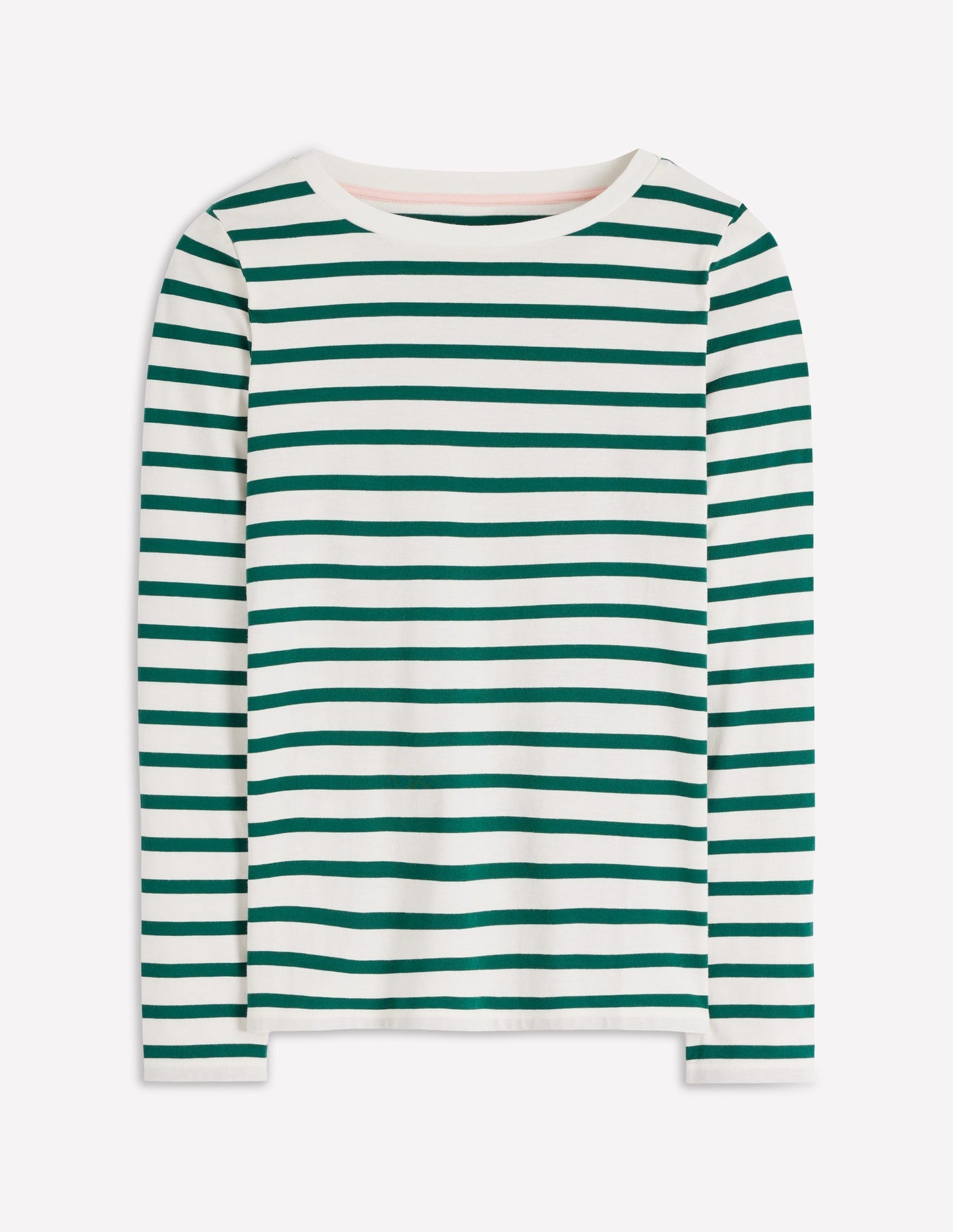 Boden Olivia Long Sleeve Breton - Emerald Night Stripe