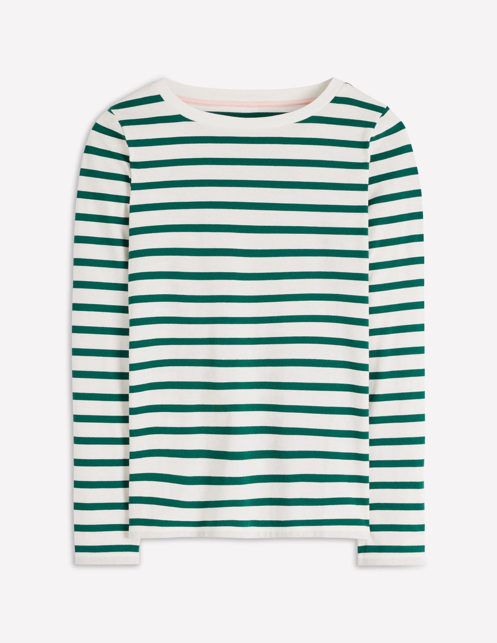 Boden Olivia Long Sleeve Breton - Emerald Night Stripe