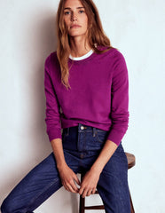 Boden Emilia Cotton Crew Sweater - Regal Purple