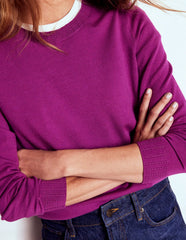 Boden Emilia Cotton Crew Sweater - Regal Purple