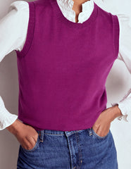 Boden Emilia Cotton Crew Neck Vest - Regal Purple
