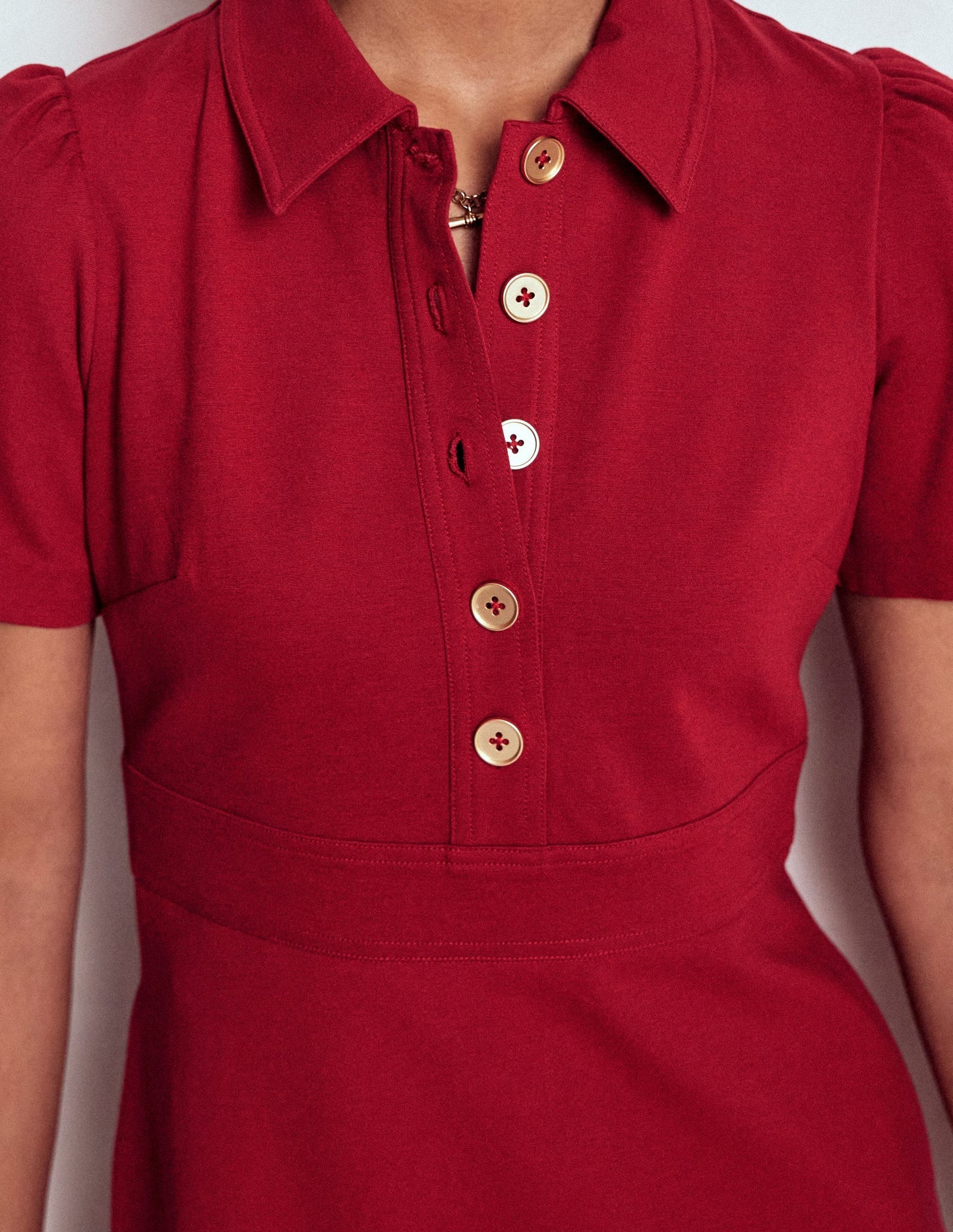 Boden Nicolette Ponte Shirt Dress - Crimson Red