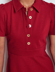 Boden Nicolette Ponte Shirt Dress - Crimson Red