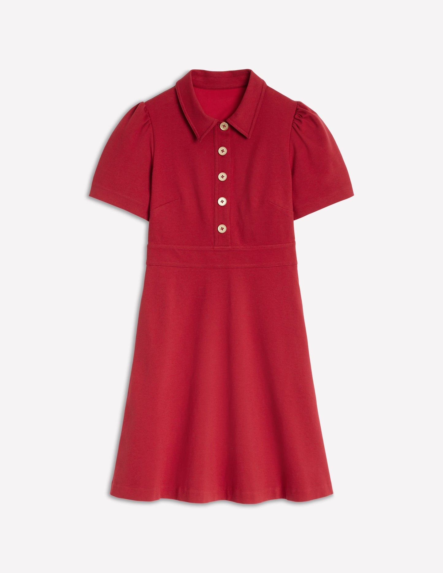 Boden Nicolette Ponte Shirt Dress - Crimson Red