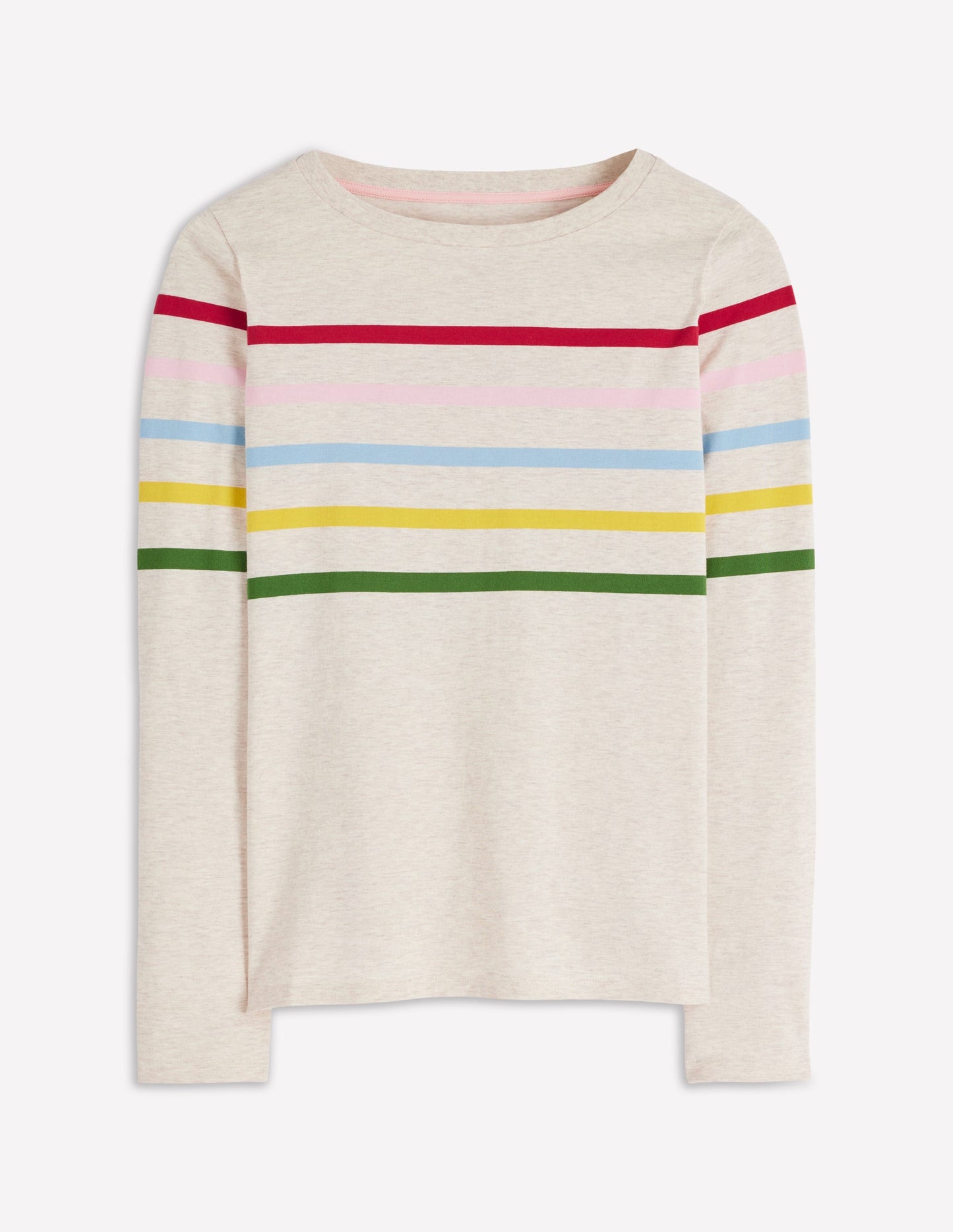 Boden Olivia Long Sleeve Breton - Oatmeal Marl Placed Breton