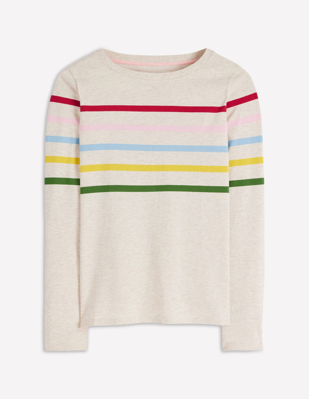 Boden Olivia Long Sleeve Breton - Oatmeal Marl Placed Breton