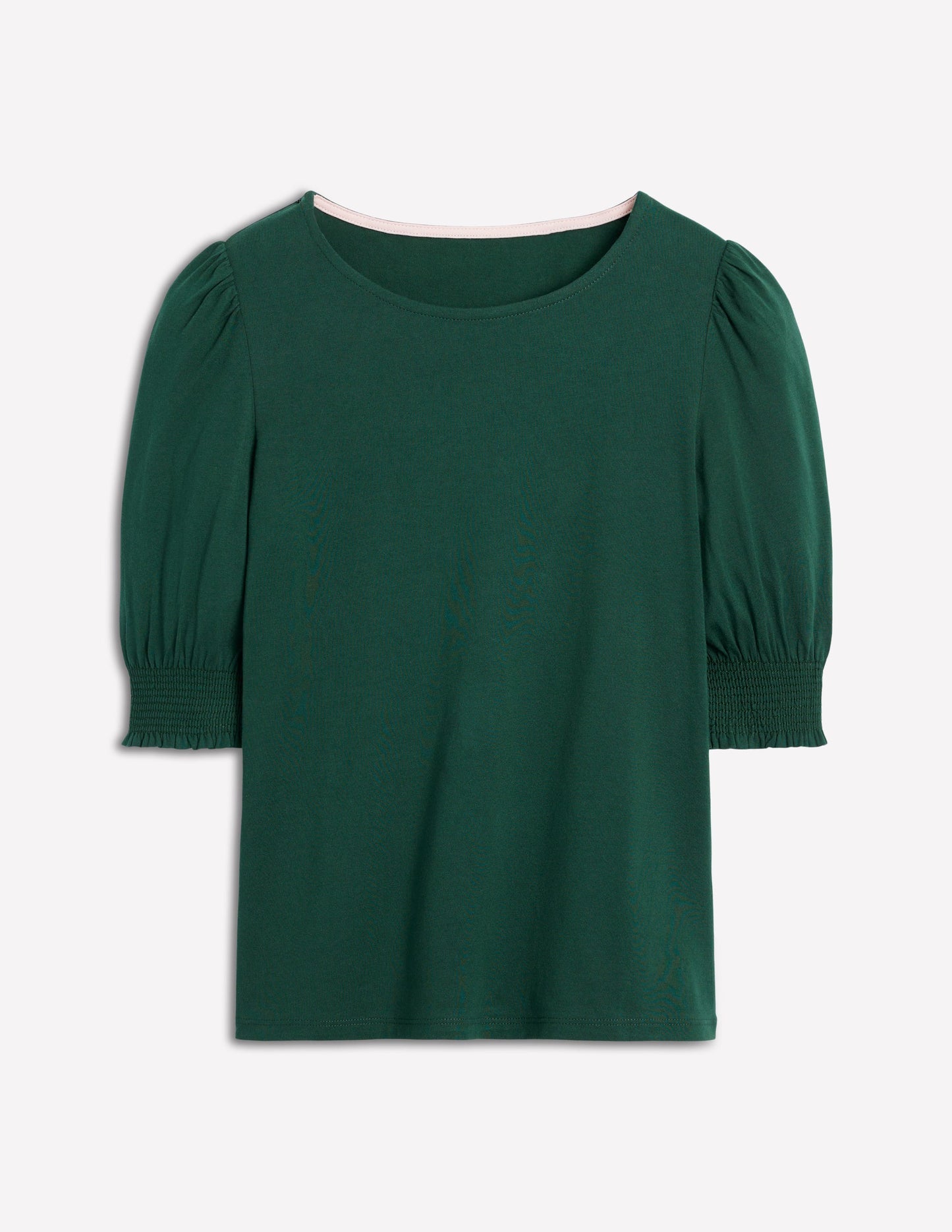 Boden Short Sleeve Smocked Cuff Top - Green Pine