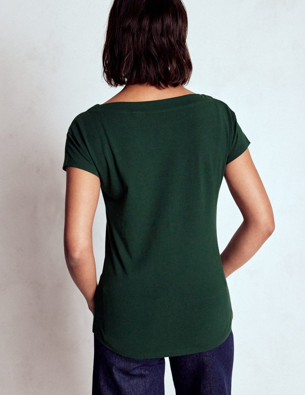 Boden Supersoft Boat Neck T-shirt - Green Pine