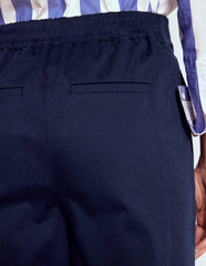 Boden Pull - on Cropped Pants - Navy