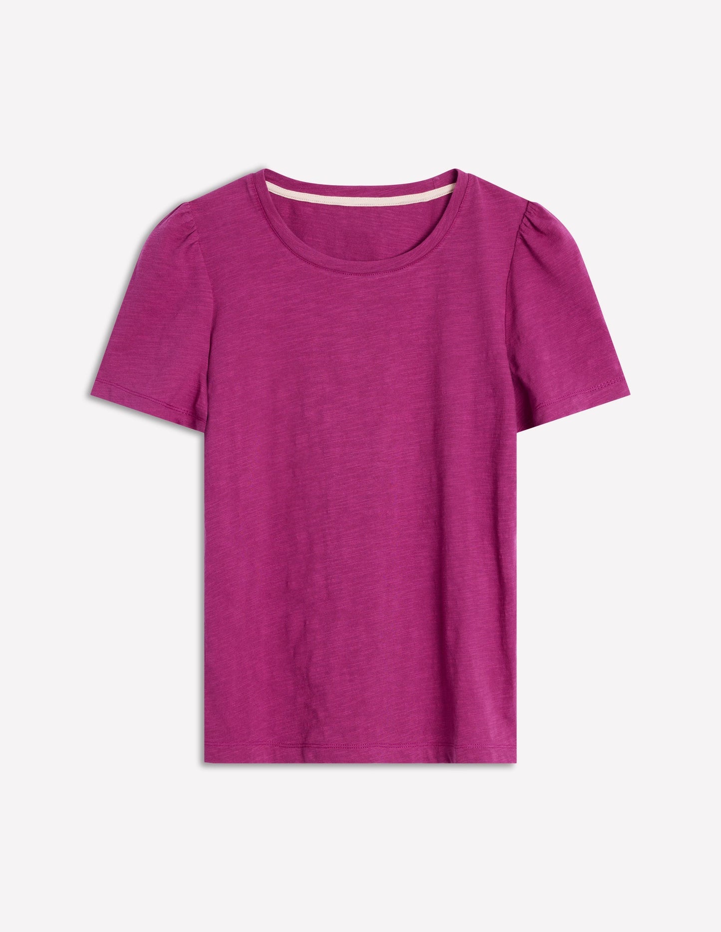 Boden Cotton Puff Sleeve T-shirt - Rich Magenta