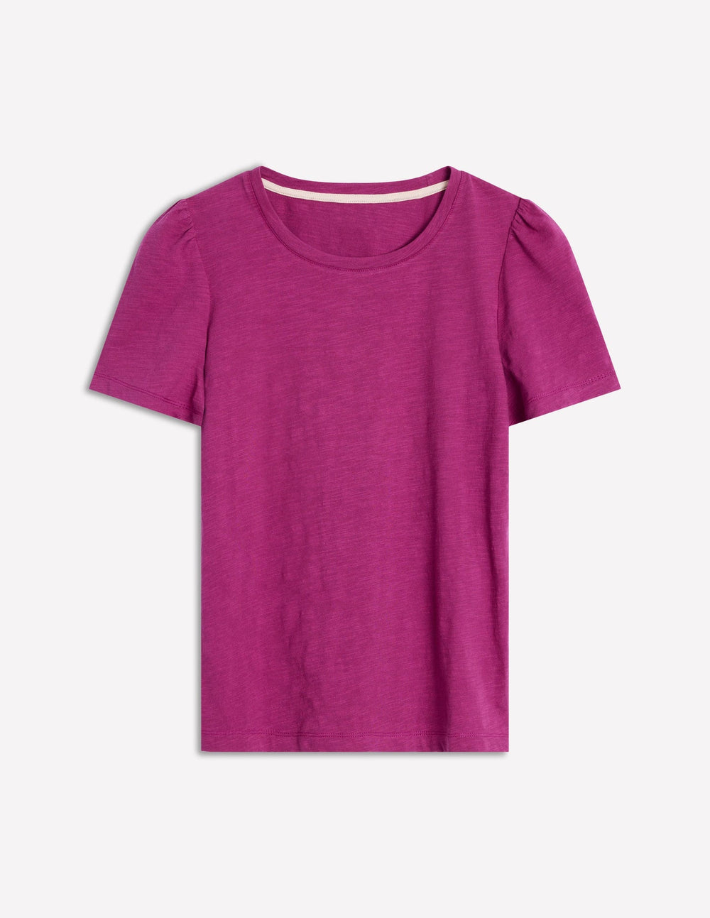 Boden Cotton Puff Sleeve T-shirt - Rich Magenta