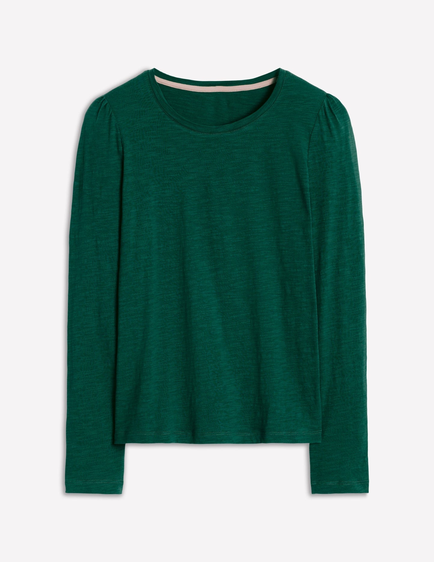 Boden Cotton Crew Long Sleeve Top - Drake Green