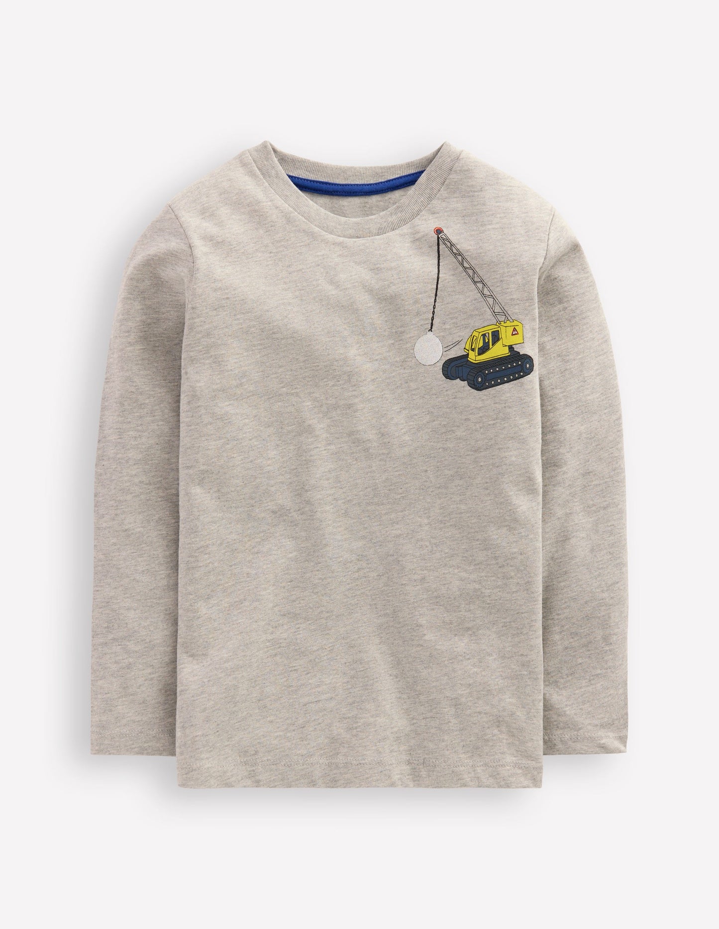 Boden Front & Back Printed T-shirt - Grey Marl Vehicles