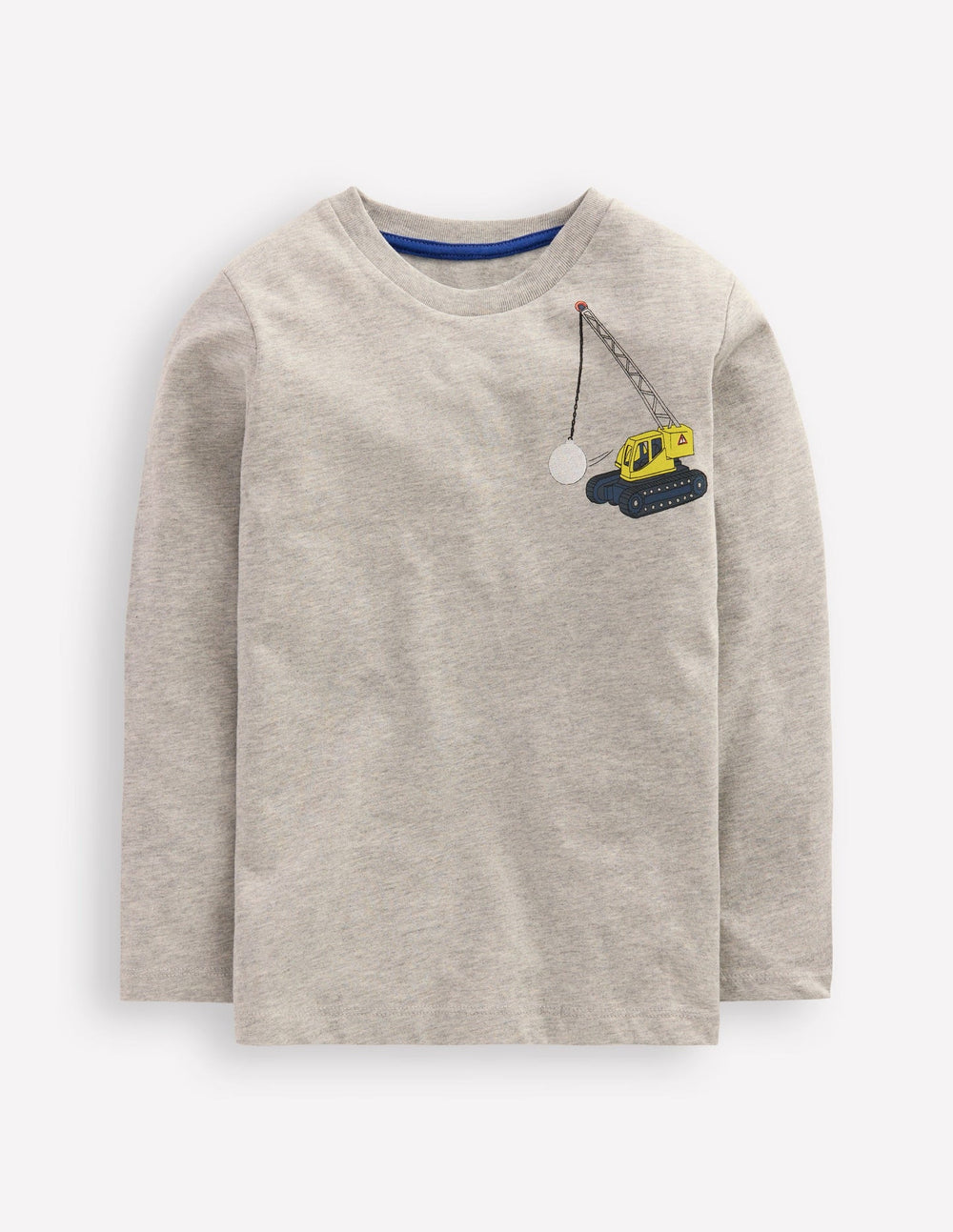 Boden Front & Back Printed T-shirt - Grey Marl Vehicles