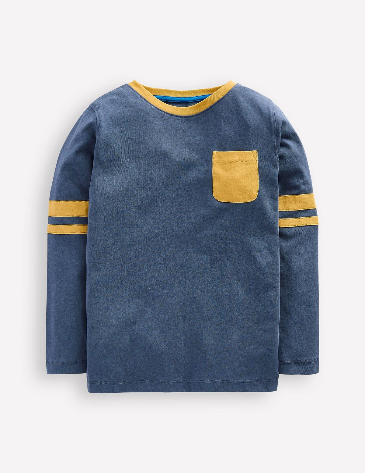 Boden Colour Block T-shirt - Robot Blue/ Canary Yellow
