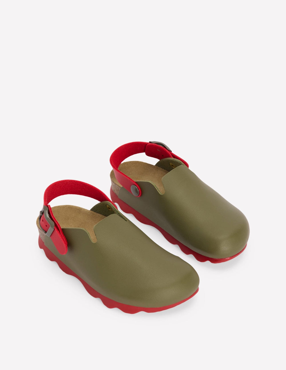 Boden Colourblock Clogs - Bottle Green