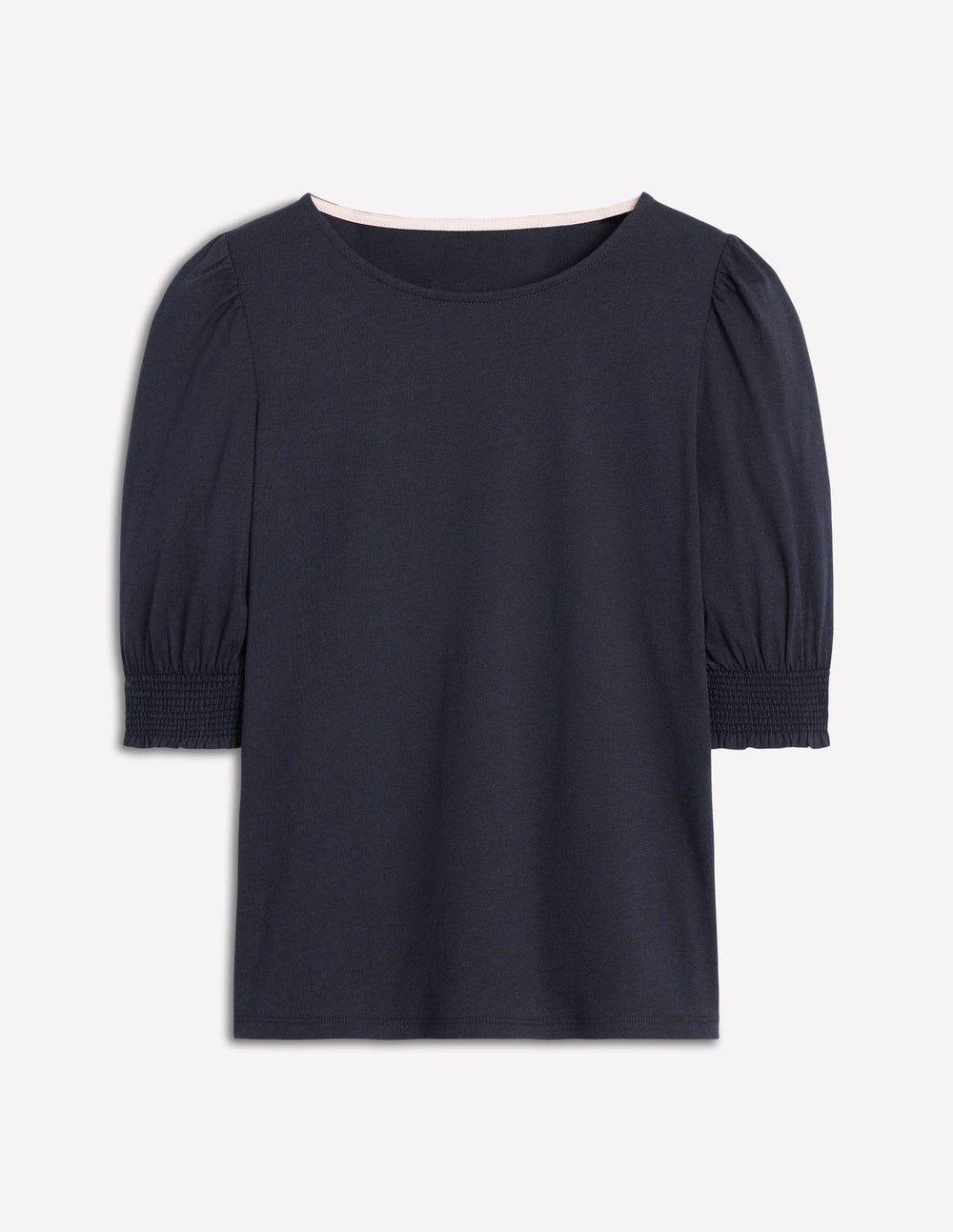 Boden Short Sleeve Smocked Cuff Top - Navy