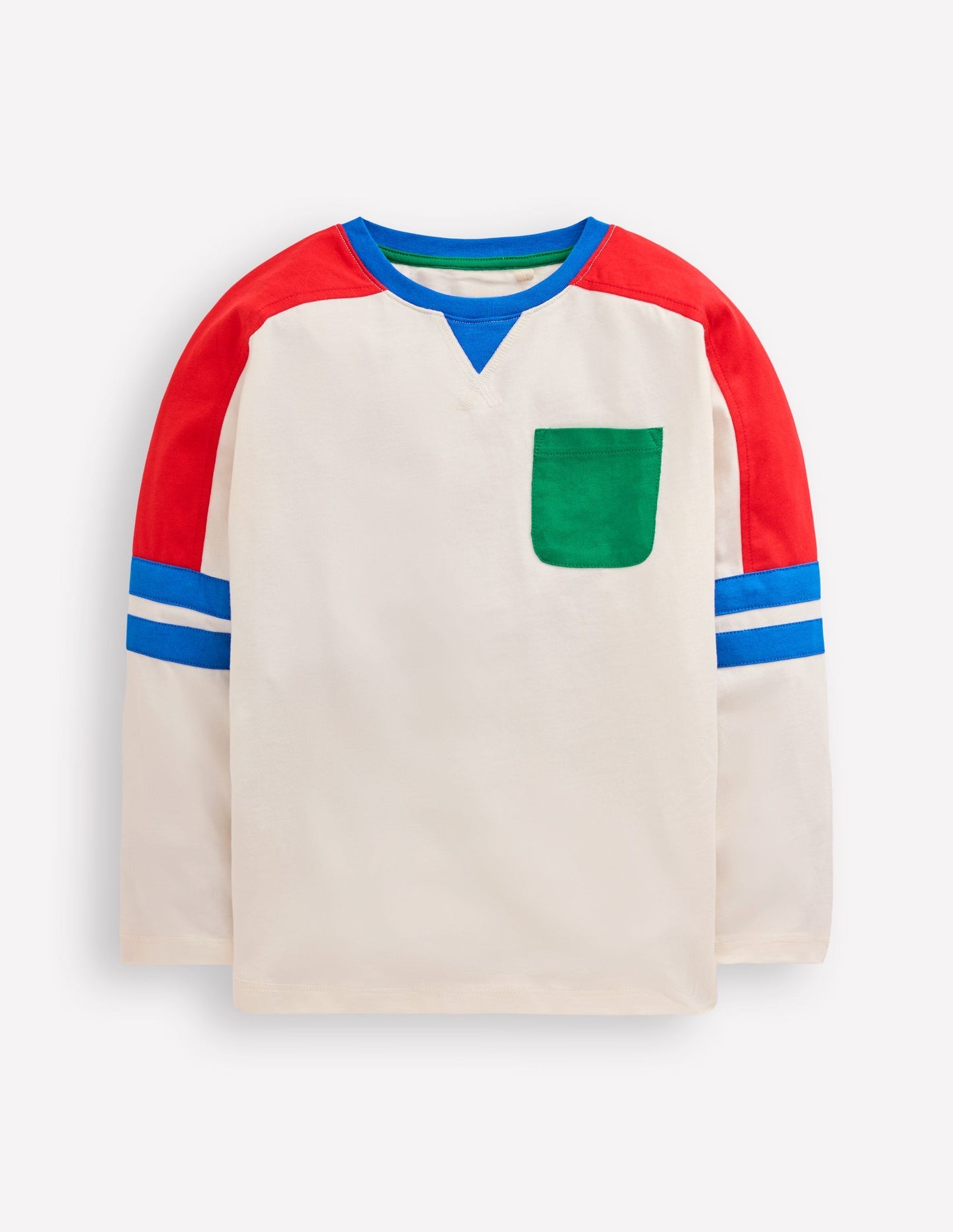 Boden Colour Block T-shirt - Soft Ivory Multi