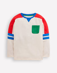 Boden Colour Block T-shirt - Soft Ivory Multi
