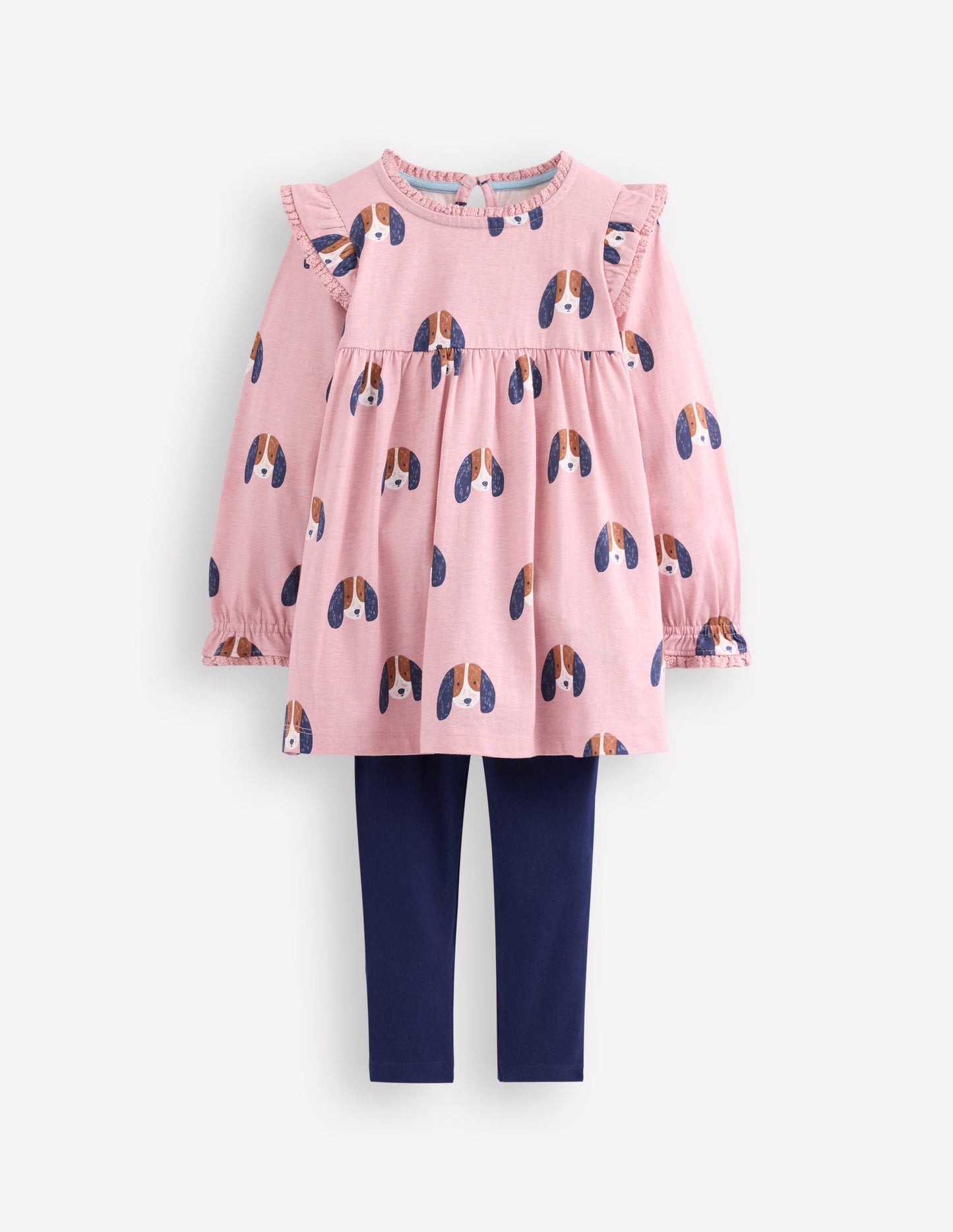 Boden Printed Tunic Set - Vintage Pink Spaced Pups