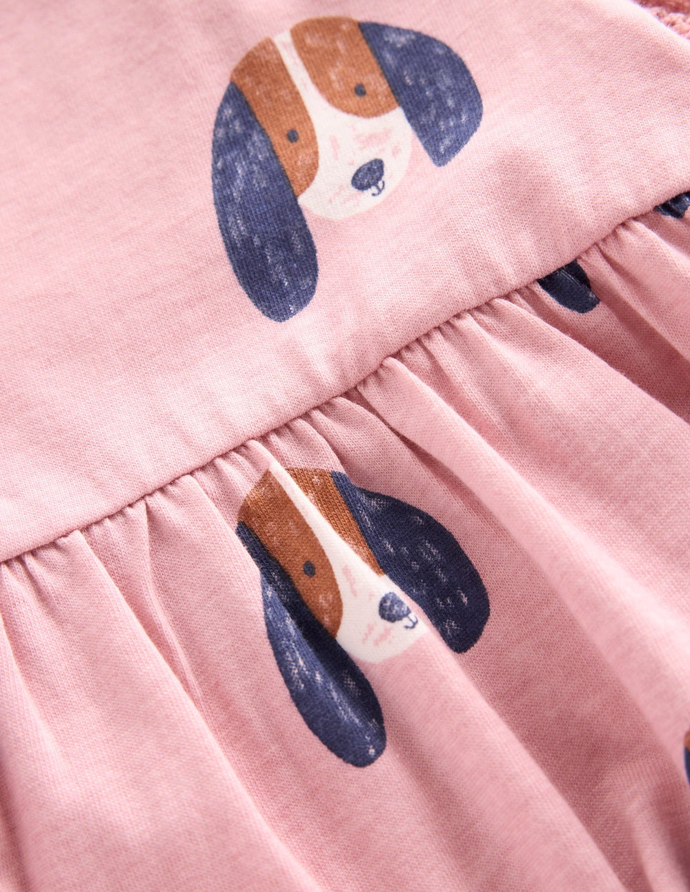 Boden Printed Tunic Set - Vintage Pink Spaced Pups