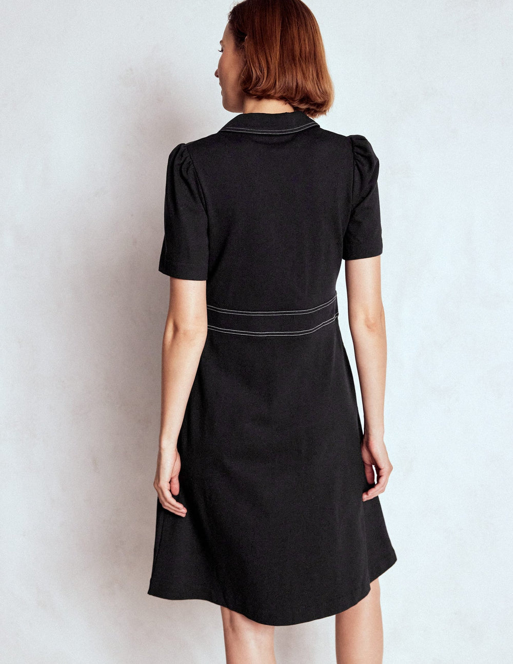 Boden Nicolette Ponte Shirt Dress - Black