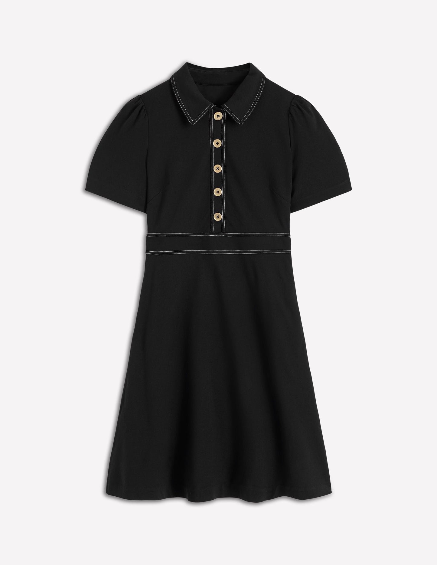 Boden Nicolette Ponte Shirt Dress - Black